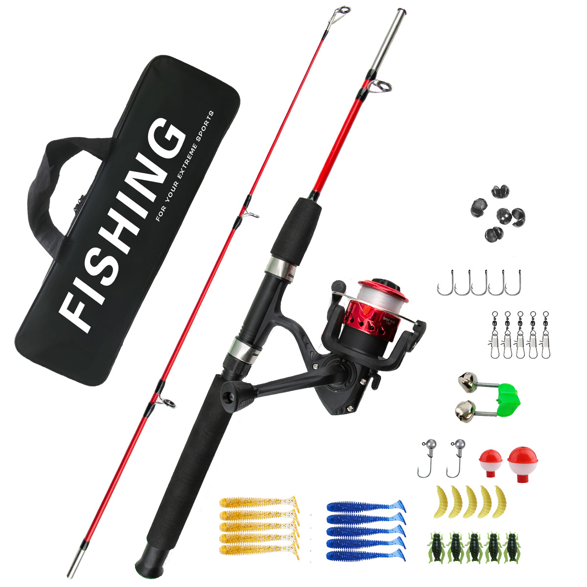 2 Sections Ice Fishing Rod Com - Fishing Rod Ice ulasan dan harga