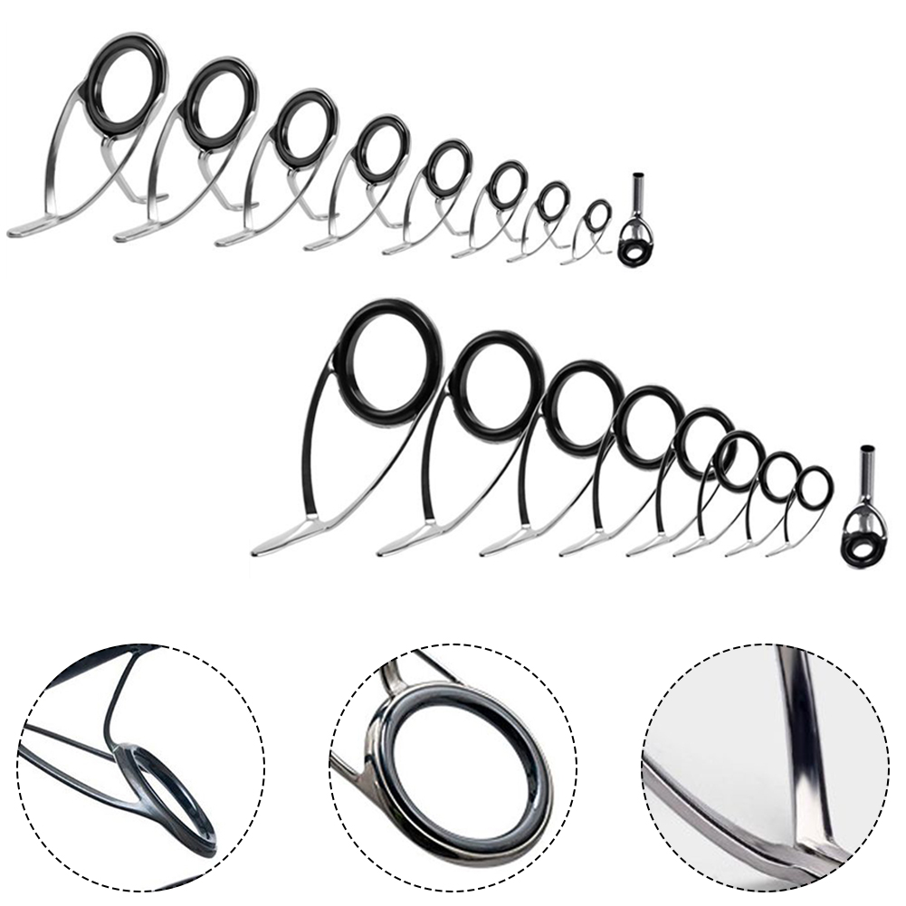 9 Pcs Fishing Rod  Guide Ceram - Fishing Rod Tip Replacement ulasan dan harga